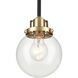 Mellrosa 1 Light 8 inch Matte Black/Modern Gold Indoor Pendant Ceiling Light